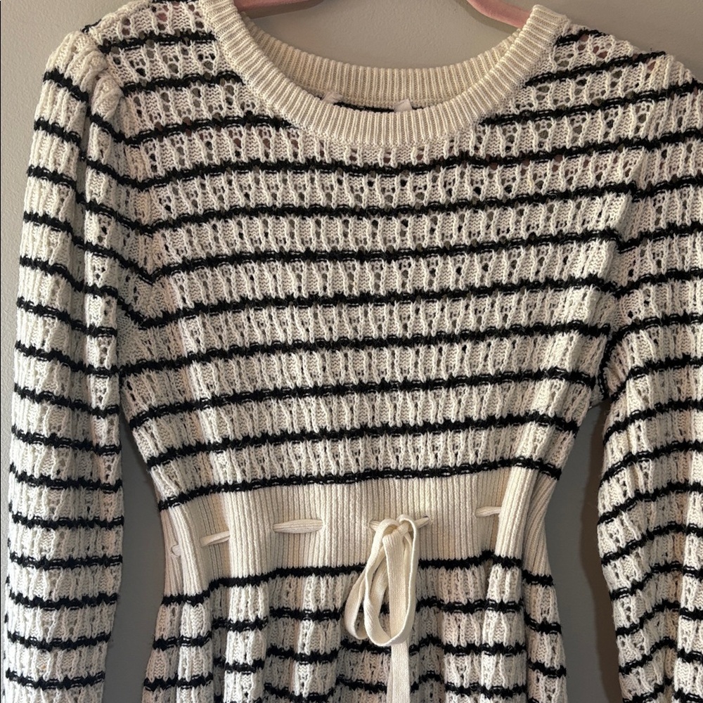 Striped Knit Sweater Dress Size M - Picture 2 of 4